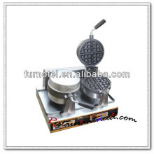 K504 Countertop 2 Heads Rotary Waffle Baker elétrico